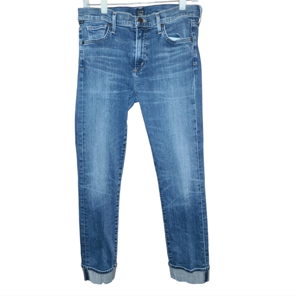 Citizens of Humanity* Jazmin* Cuffed Slim Straight Jeans* Sz 28* Blue Denim